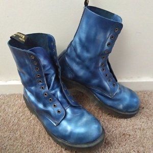 metallic blue steel toe dr martens